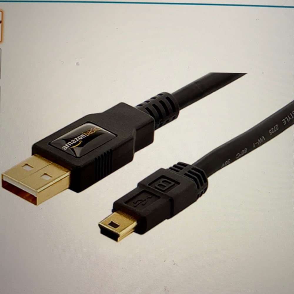 USB 2.0 High-Speed Charger Cable A-male to Mini-B